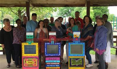 Little free library ribbon cutting